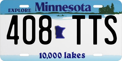MN license plate 408TTS