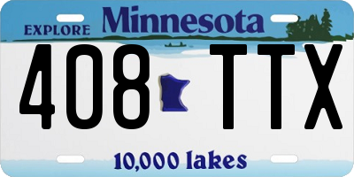 MN license plate 408TTX