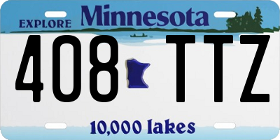 MN license plate 408TTZ