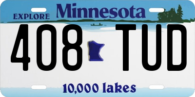 MN license plate 408TUD