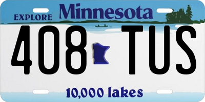 MN license plate 408TUS