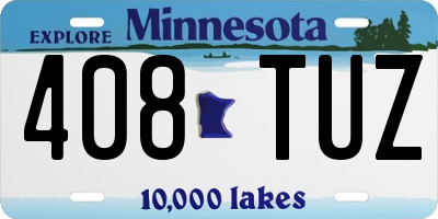 MN license plate 408TUZ