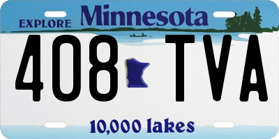 MN license plate 408TVA