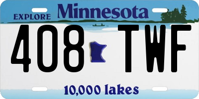 MN license plate 408TWF