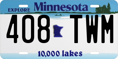 MN license plate 408TWM