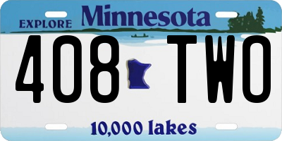 MN license plate 408TWO