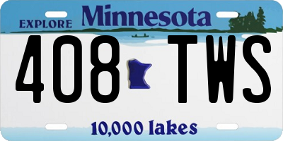 MN license plate 408TWS