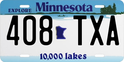 MN license plate 408TXA