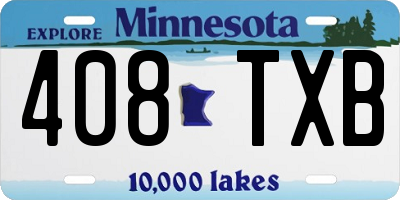 MN license plate 408TXB