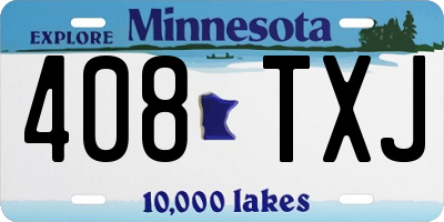 MN license plate 408TXJ