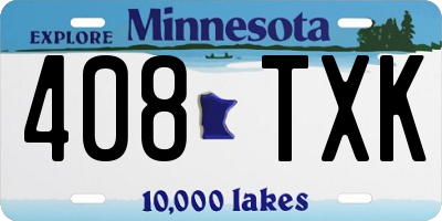 MN license plate 408TXK