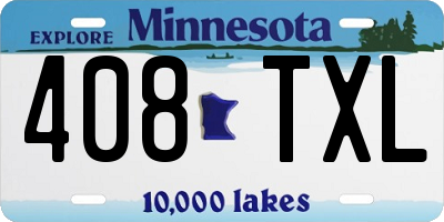 MN license plate 408TXL