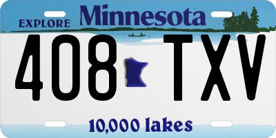 MN license plate 408TXV