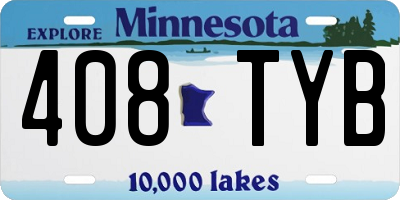 MN license plate 408TYB