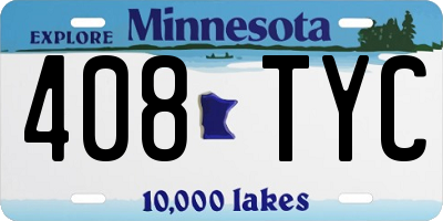 MN license plate 408TYC