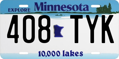MN license plate 408TYK
