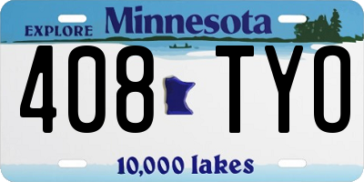 MN license plate 408TYO
