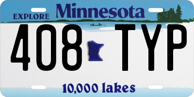 MN license plate 408TYP