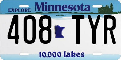 MN license plate 408TYR