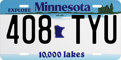 MN license plate 408TYU