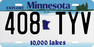 MN license plate 408TYV