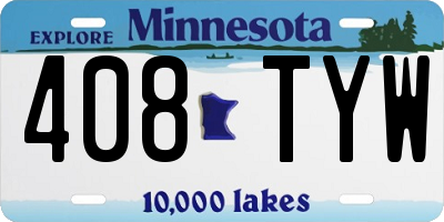 MN license plate 408TYW