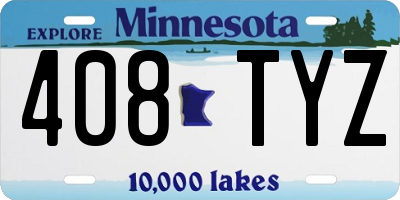 MN license plate 408TYZ