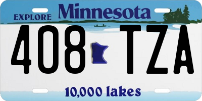MN license plate 408TZA