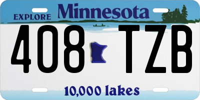 MN license plate 408TZB