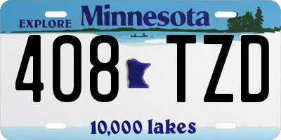 MN license plate 408TZD