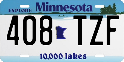 MN license plate 408TZF