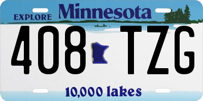 MN license plate 408TZG