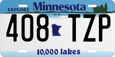MN license plate 408TZP