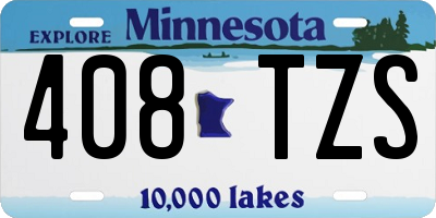 MN license plate 408TZS