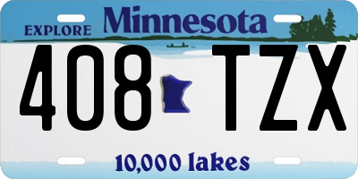 MN license plate 408TZX