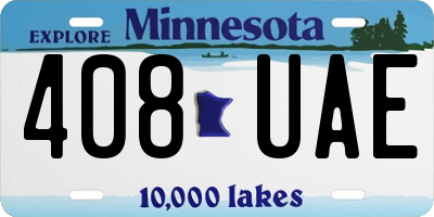 MN license plate 408UAE