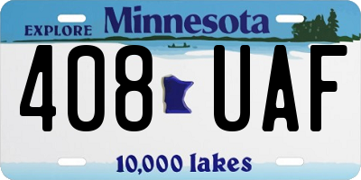 MN license plate 408UAF