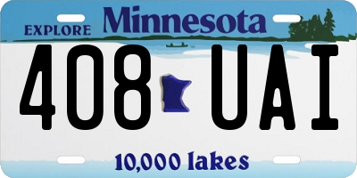 MN license plate 408UAI