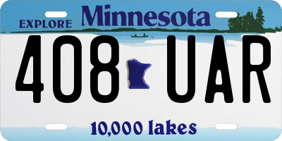 MN license plate 408UAR