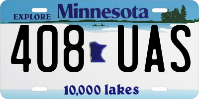 MN license plate 408UAS