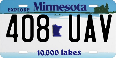 MN license plate 408UAV