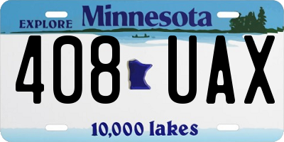 MN license plate 408UAX