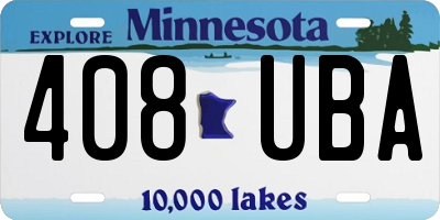 MN license plate 408UBA