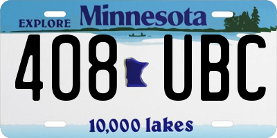 MN license plate 408UBC