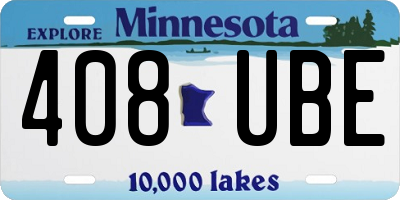 MN license plate 408UBE