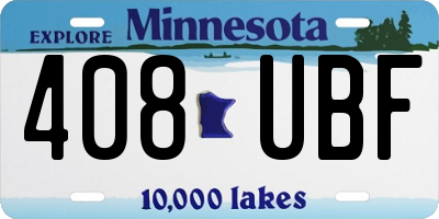 MN license plate 408UBF