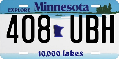 MN license plate 408UBH