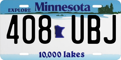 MN license plate 408UBJ