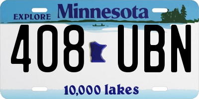 MN license plate 408UBN