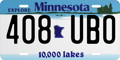 MN license plate 408UBO